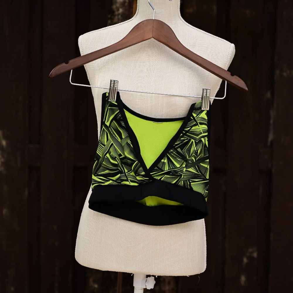 Zumba green and black sports bra